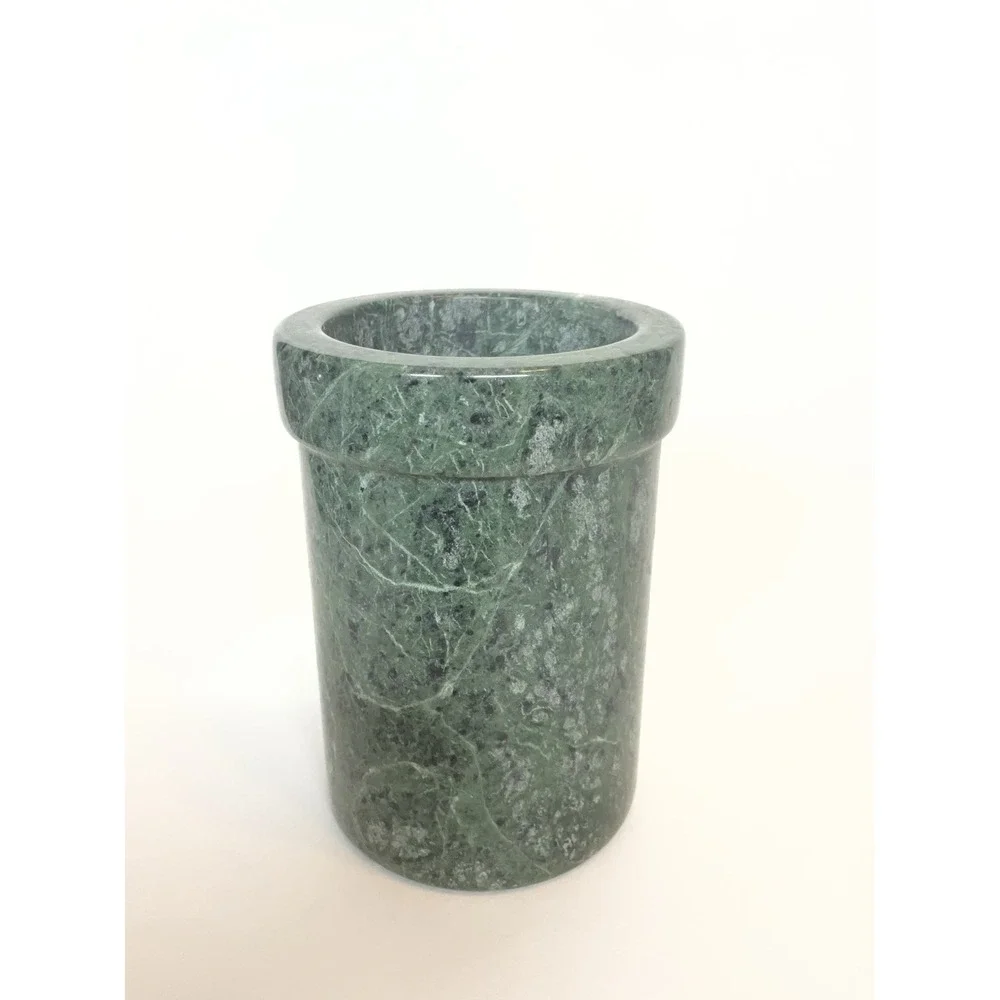 Vintage MCM Green Marble Stone‎  Utensil Holder 5,2